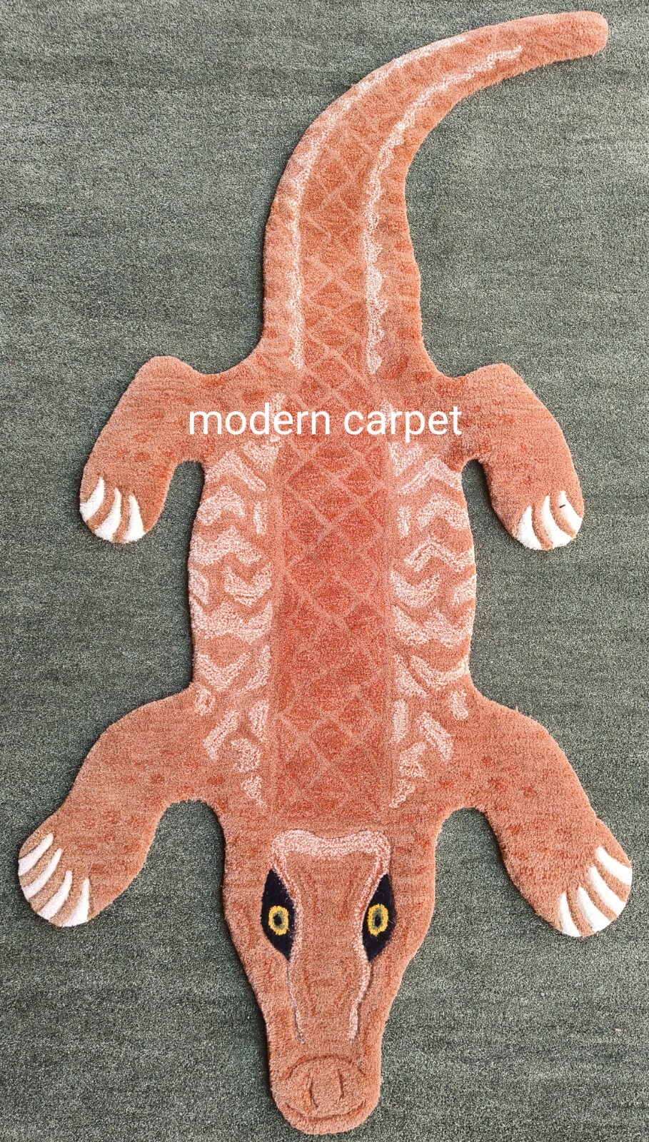 Crocodile Rugs 2×4 Feet Handmade 100% Woolen Hand Tufted For Home Decoration