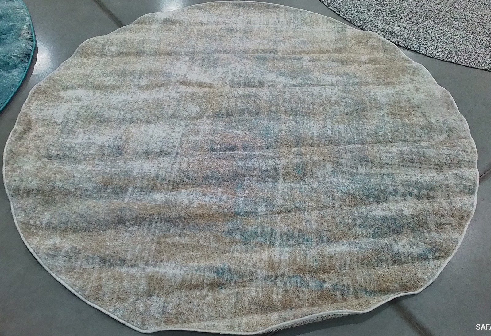 BEIGE / SLATE 6′-0″ x 6′-0″ Back Stain Rug, Reduced Price 1172794157 ADR207B-6R