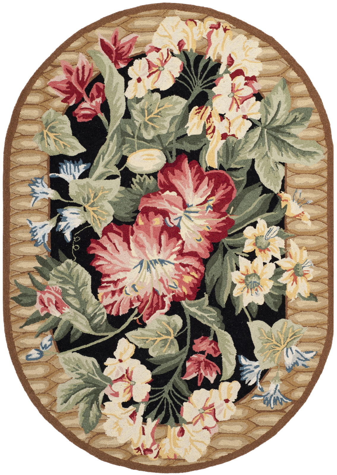 Safavieh Chelsea BLACK / BROWN 7′-6″ X 9′-6″ Oval Area Rug – HK301A-8OV