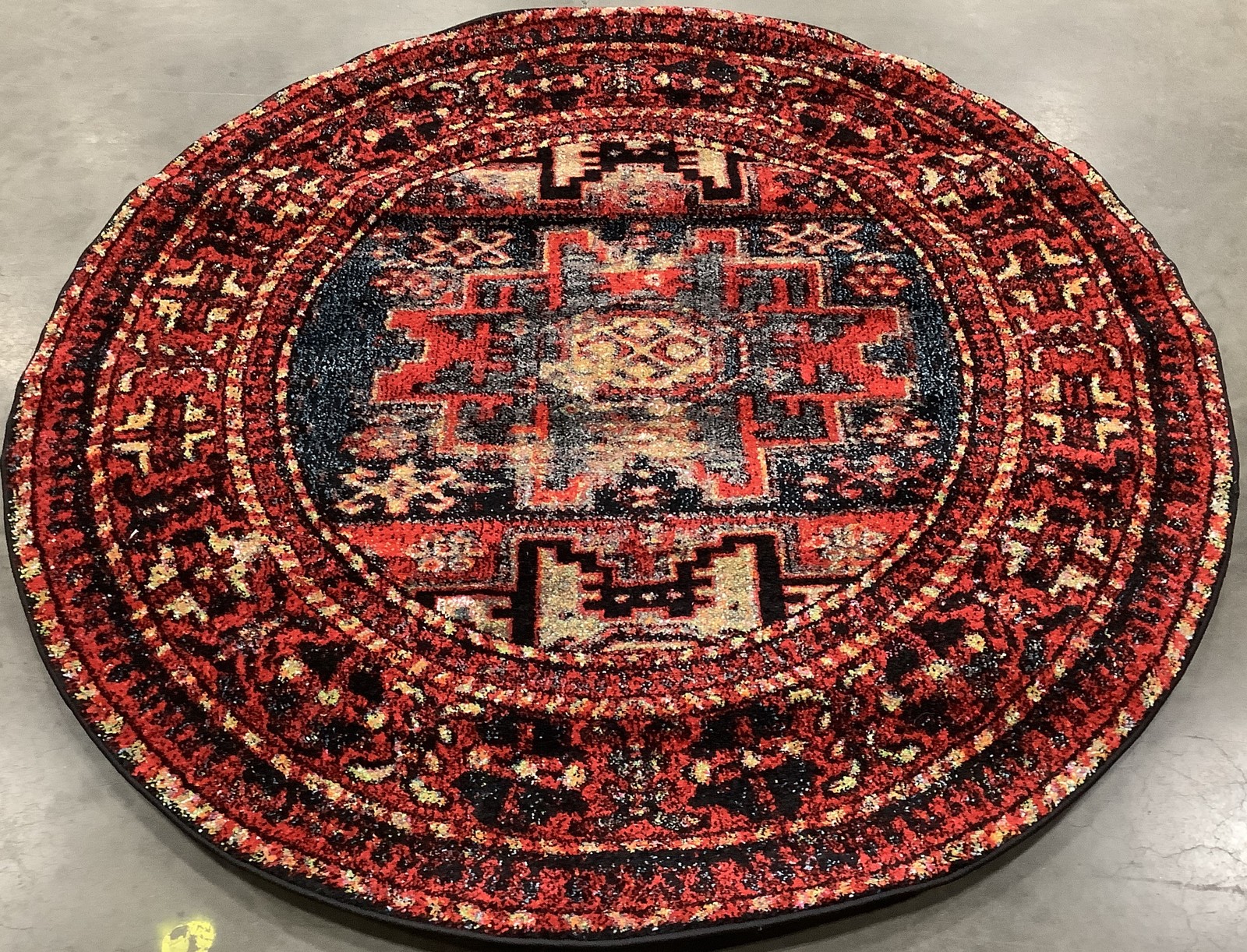 RED MULTI 5′-3″ x 5′-3″ Damaged Binding Rug, Reduced Price 1172685364 VTH213A-5R