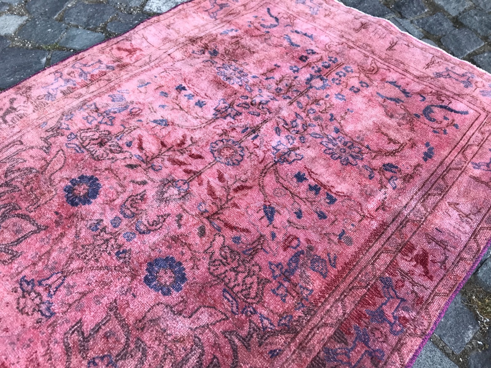 Bohemian Area Rug Handmade Wool Rug Turkish Vintage Traditional Rug 2,8 x 4,0 ft