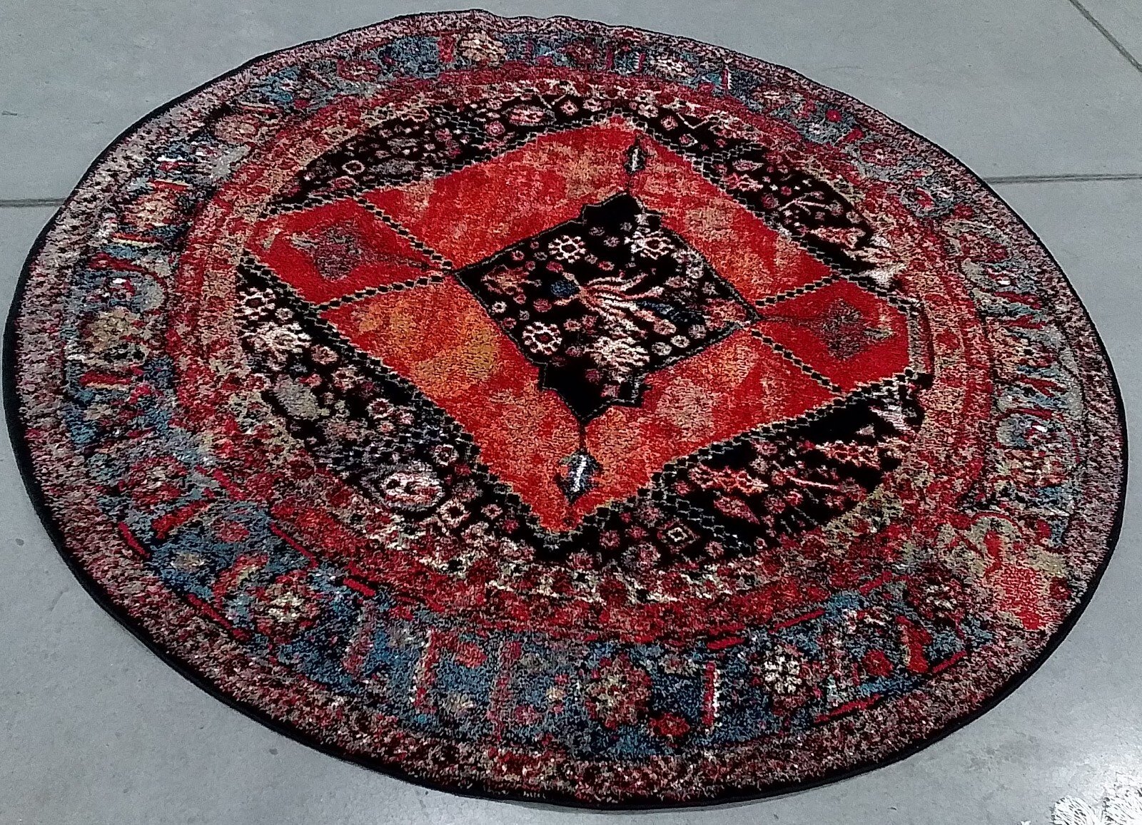 ORANGE / MULTI 6′-7″ X 6′-7″ Back Stain Rug, Reduced Price 1172761237 VTH217B-7R