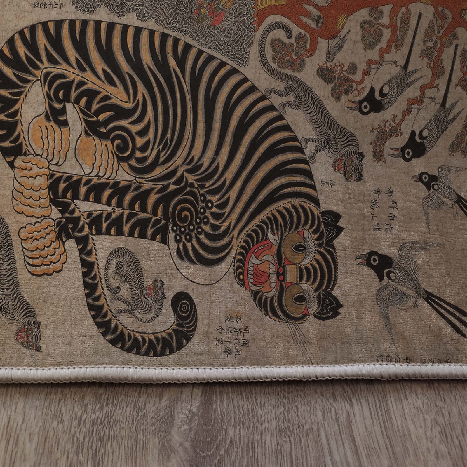 Korean Art, Asian Art, Korean Painting, Japanese Tiger Painting, Tiger Carpet, E