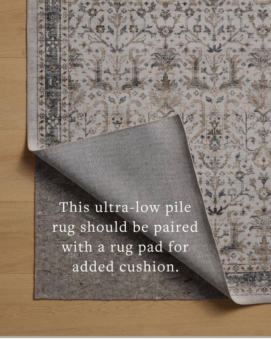 Loloi Anniston ANS-01 Ivory/Stone 5’x7’6″ Machine Wash Area Rug