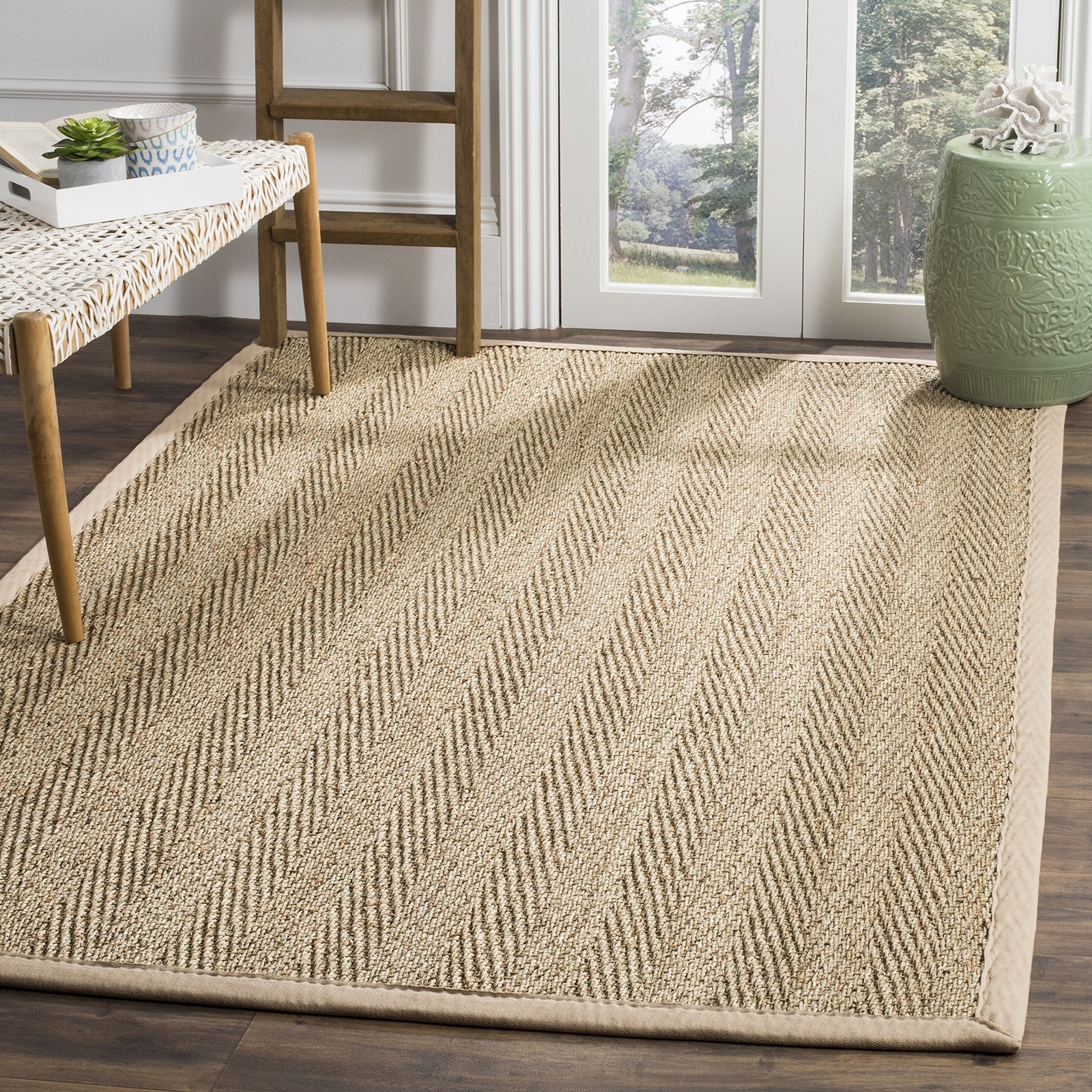 Area Rug 8×10 – Natural Fiber Collection – Large – Natural & Beige, Seagrass,…