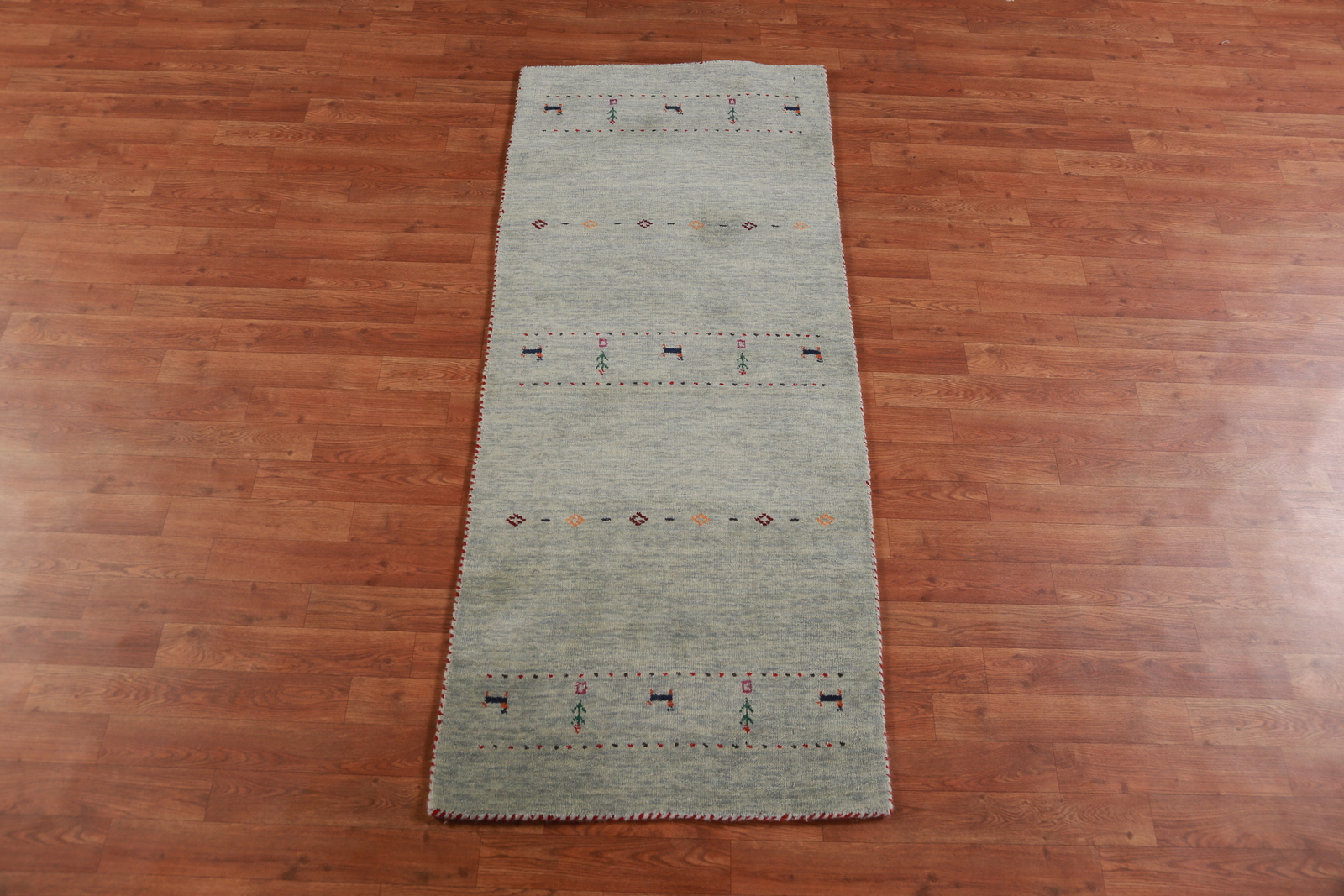 Tribal Handmade Wool Rug Gabbeh Green Carpet 3×6 ft.