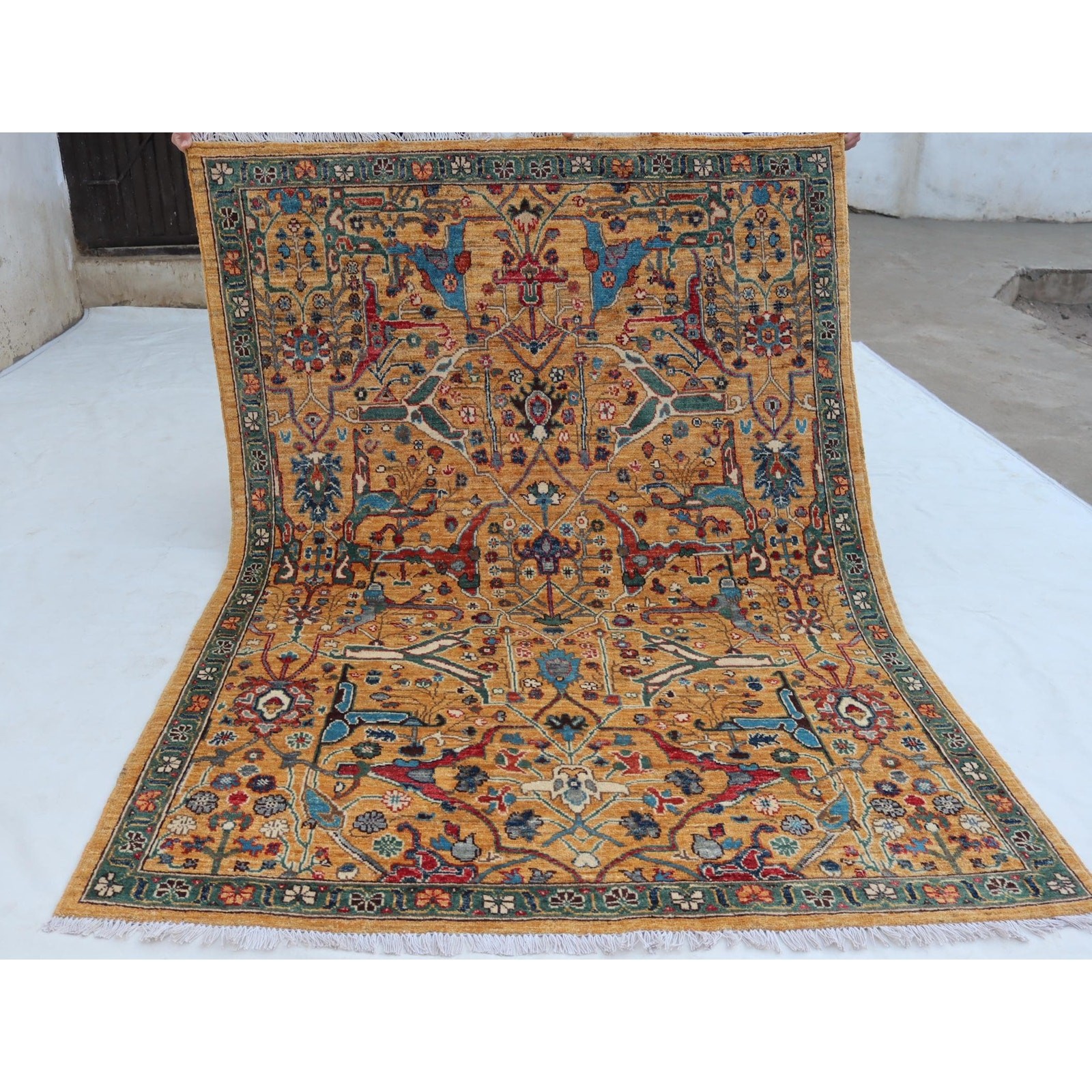 4’10 x 6’7 Ft Afghan Top Quality Switzerland Wool Rug ,Hand-knotted Wool Rug ,