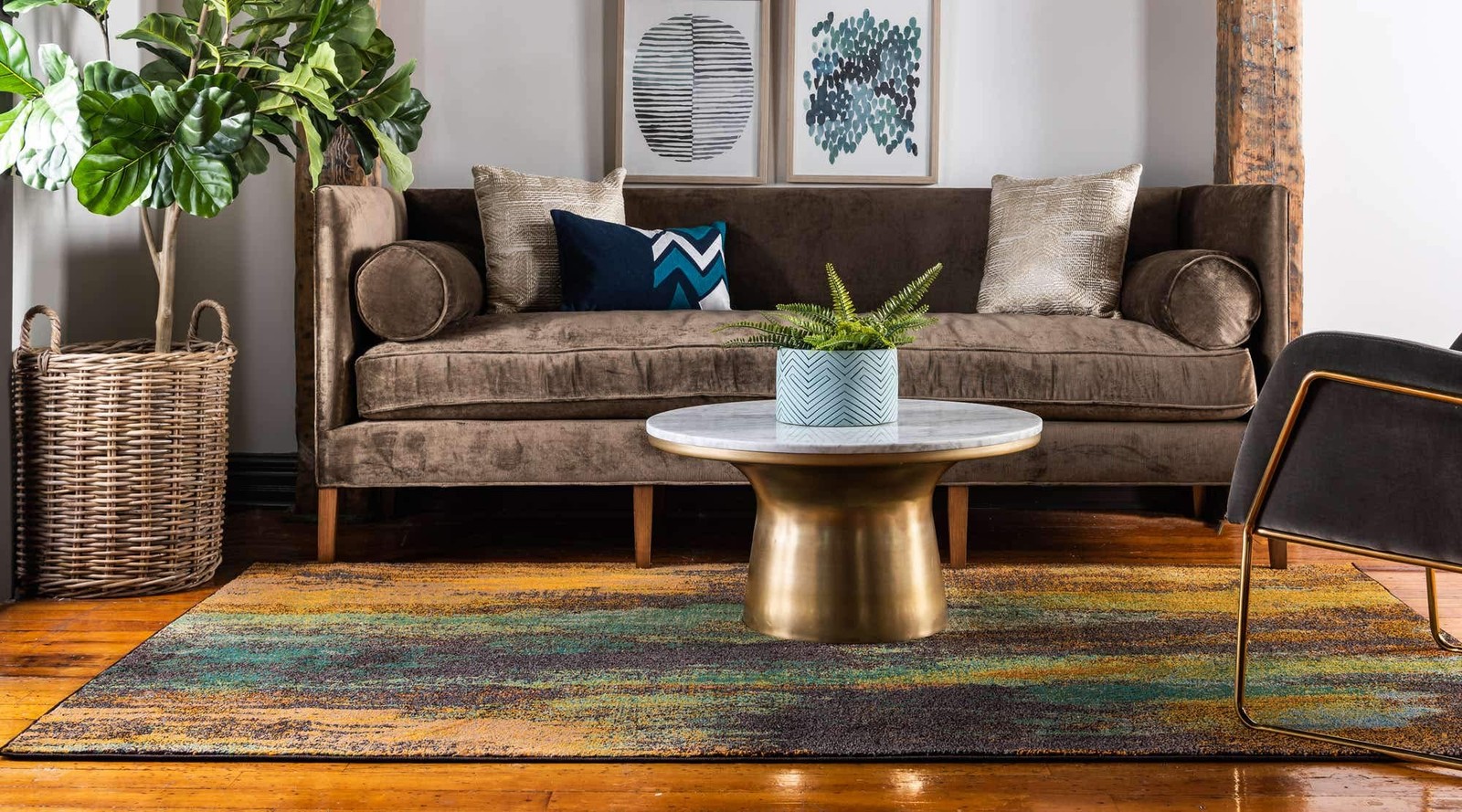 Jardin Collection Colorful, Vibrant, Abstract Watercolor Area Rug (2′ 2 x 3′ …
