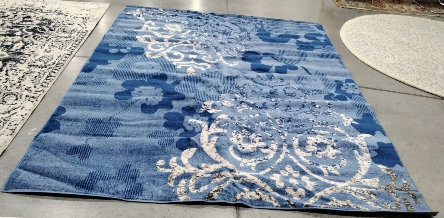 LIGHT BLUE / DARK BLUE 8′ X 10′ Flaw in Rug, Reduced Price 1172736750 ADR114F-8