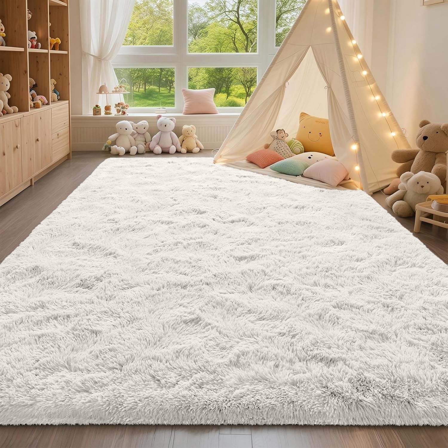Plush Shaggy Area Rug Fuzzy Soft Floor Carpet Non Skid Mat for Home Bedroom