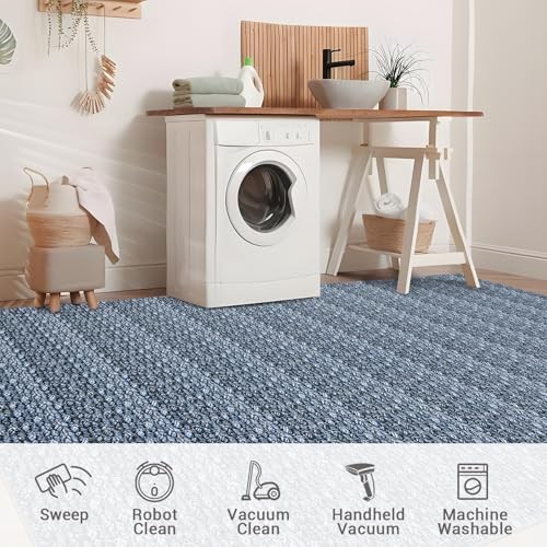 Area Rug 5×7 Braided Print Rug Machine Washable Rug Solid Printed Textured