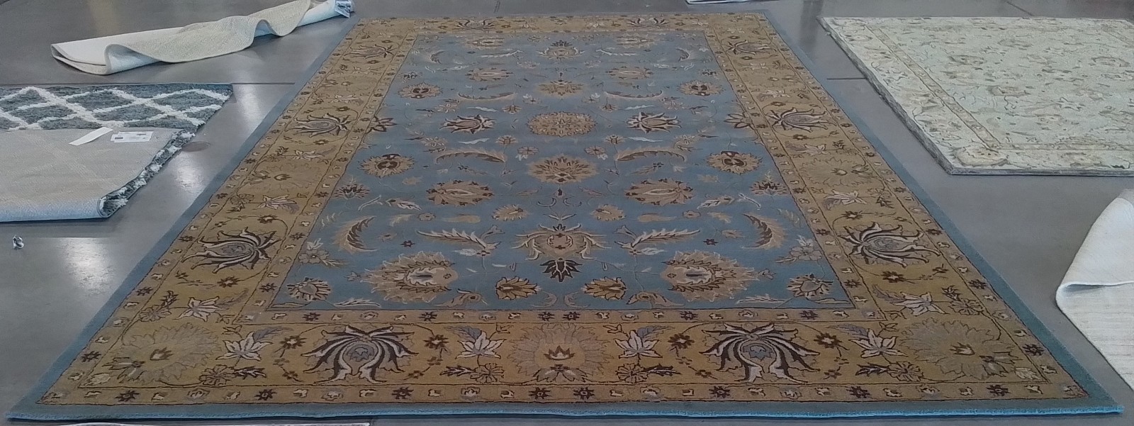 BLUE / GOLD 11′-0″ x 17′-0″ Back Stain Rug, Reduced Price 1172784971 HG958A-1117