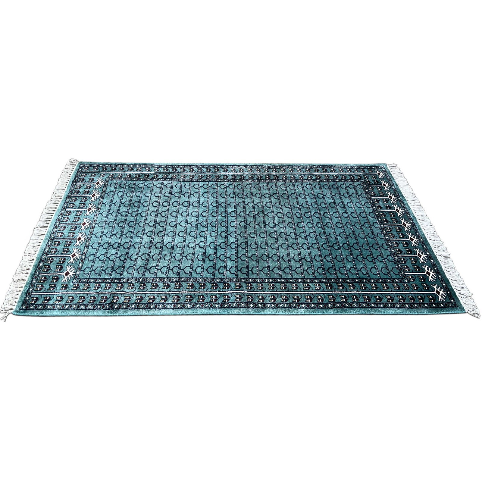 Amma Carpets 3×5 feet Rug Parda Handmade Art Silk Hand-Knotted Sky Blue
