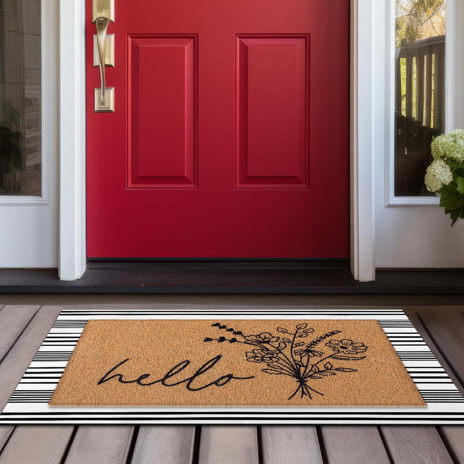 2 Pcs Door Mat Welcome Non Slip Coir Mats Floor Layering Doormats Seasonal fo…