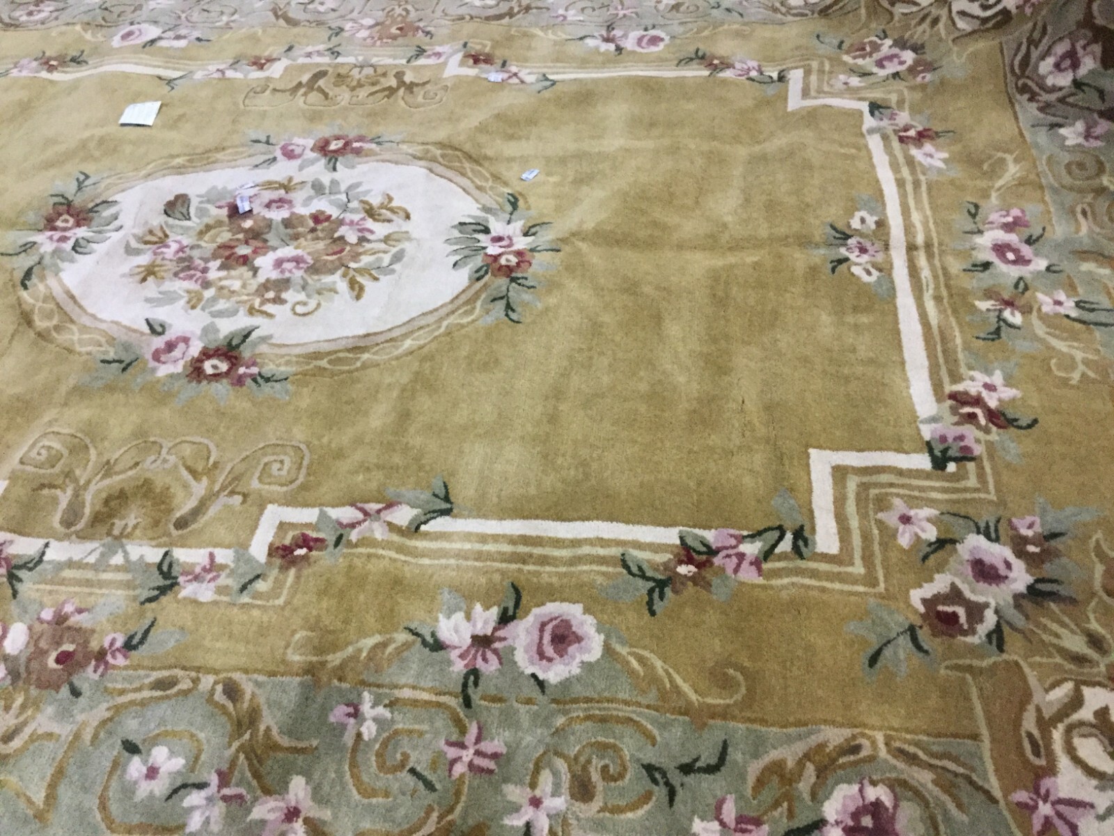 LIGHT GOLD / GREEN 9′-6″ X 13′-6″ Cut on Rug, Reduced Price 1172655158 CL280A-10