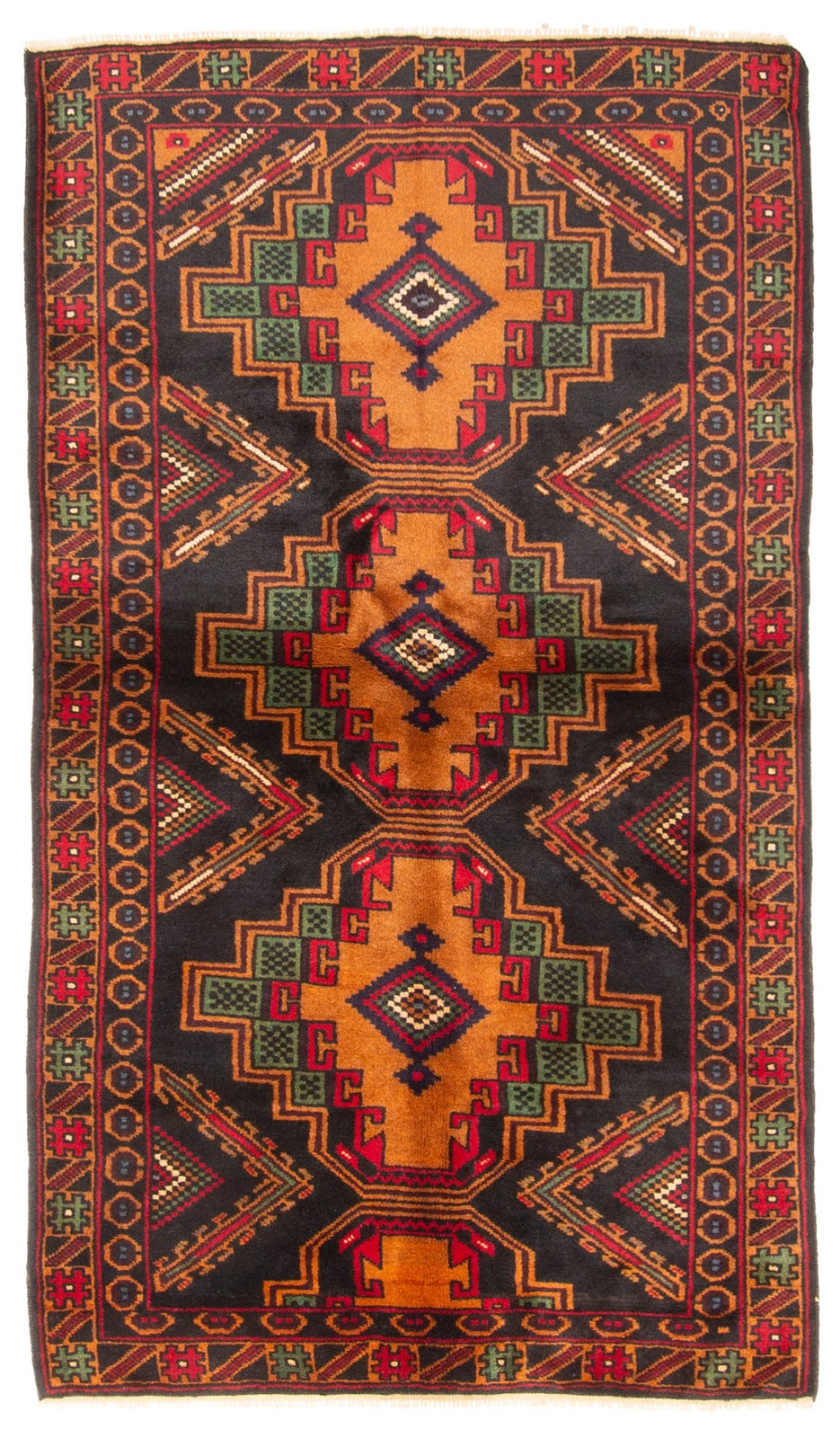 Vintage Traditional Hand-Knotted Area Rug 3’5″ x 6’2″ Oriental Wool Carpet