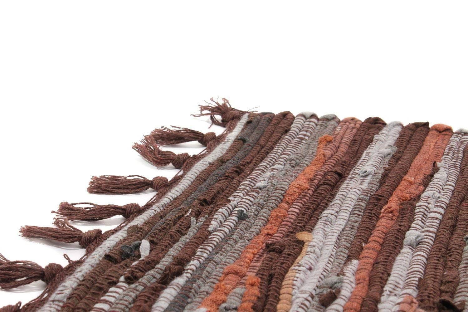 20″ x 31″ Cotton Handmade Reversible Chindi Rag Rugs,Multi Color Hand Woven S…