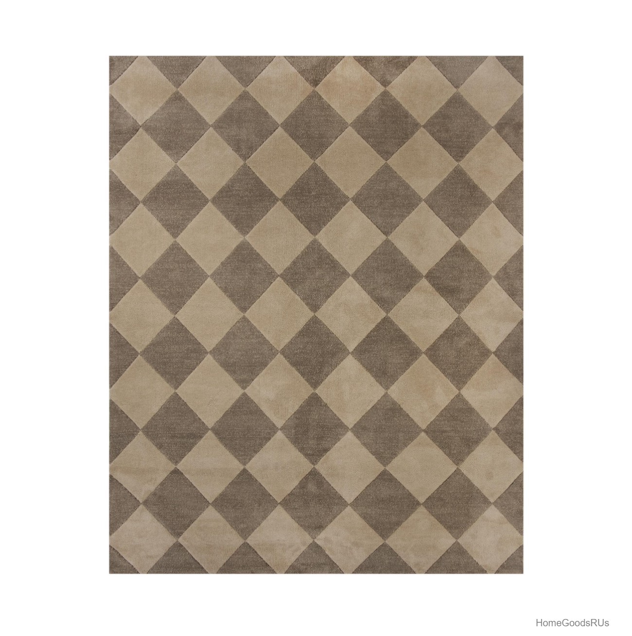 Indoor Area Rug 8×10 Diamond Pattern Polyester Cotton Backing Home Decor Living