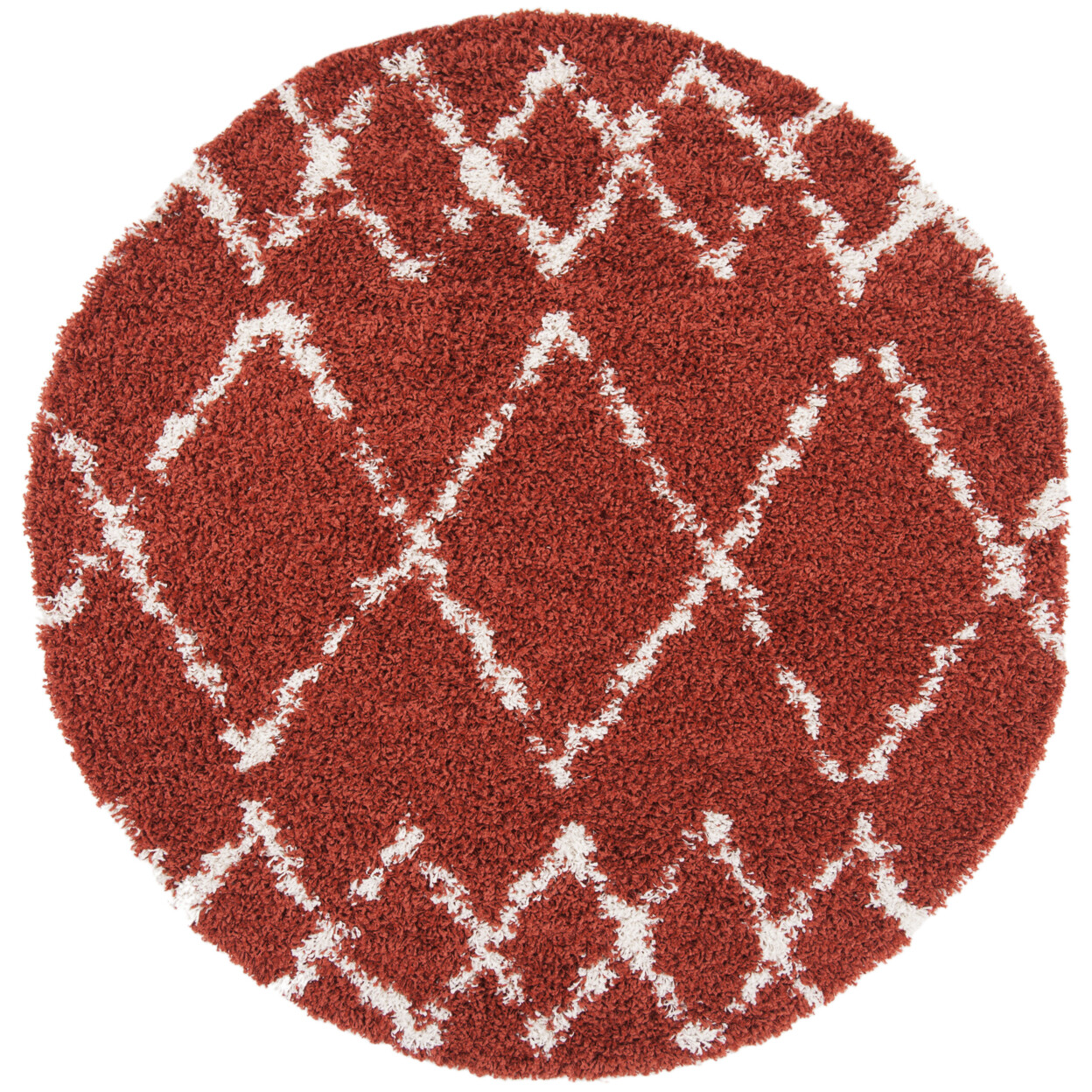 SAFAVIEH Pro Lux Shag Collection PLX434P Rust / Creme Rug