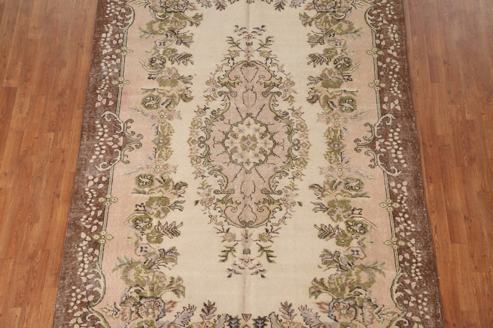 Vintage Handmade Floral Sparta Turkish Area Rug 6×10 Hand-knotted Wool Carpet