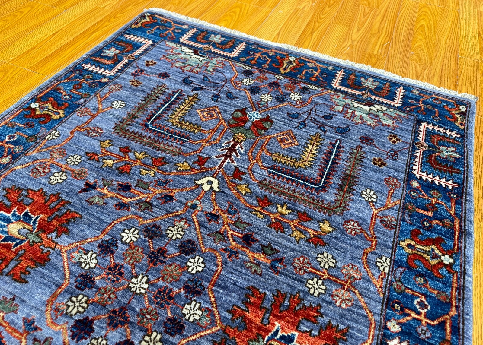 3 X 5 Ft Gray Floral Design Hand Knotted Tribal Bakhtiar Rug