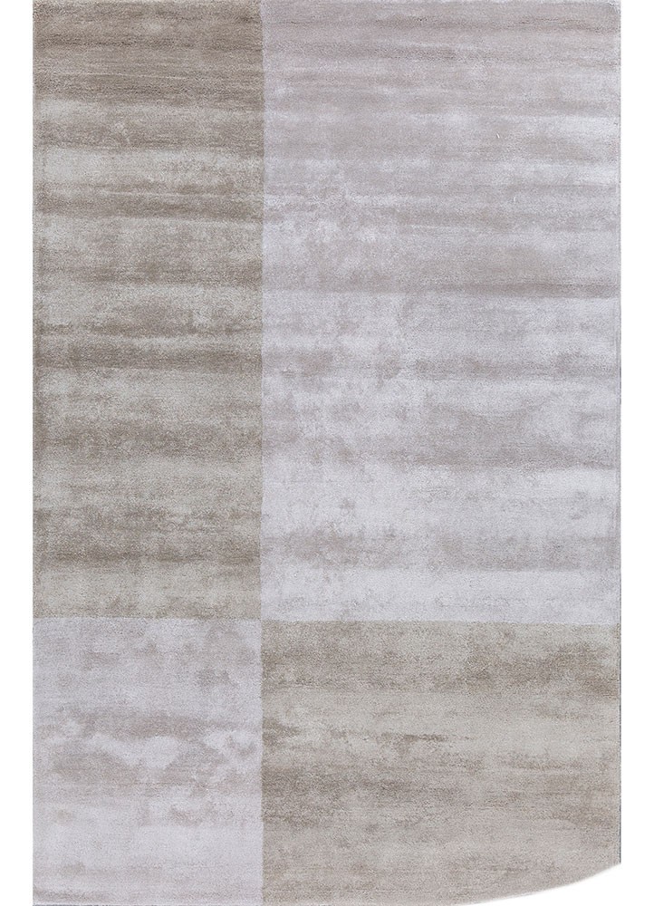 Bluebell/ice blue hand tufted Rug viscose & cotton geometric and stripes 5×8