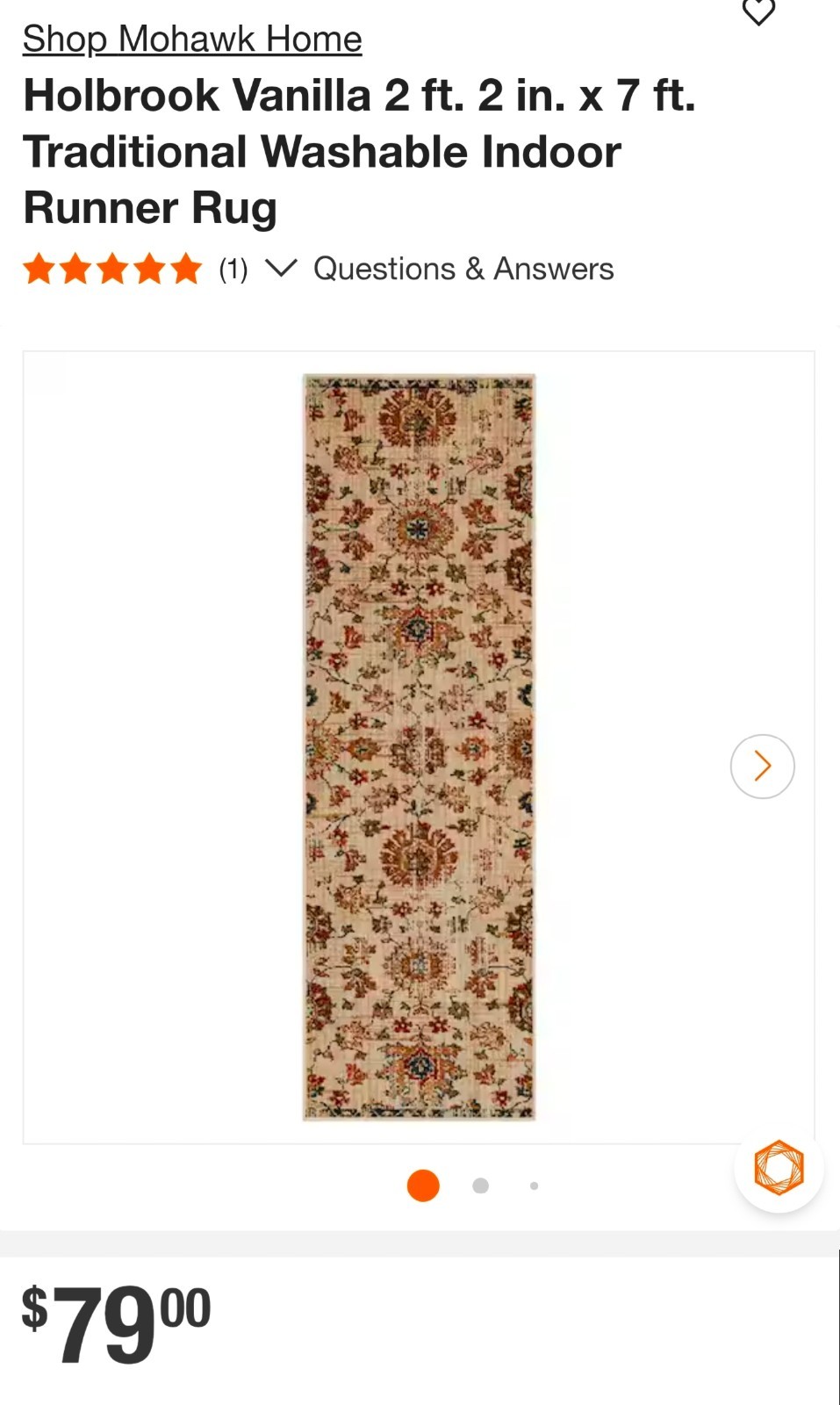 Mohawk Home (Holbrook Vanilla) 2 ft. 2 in. x 7 Ft Runner Rug