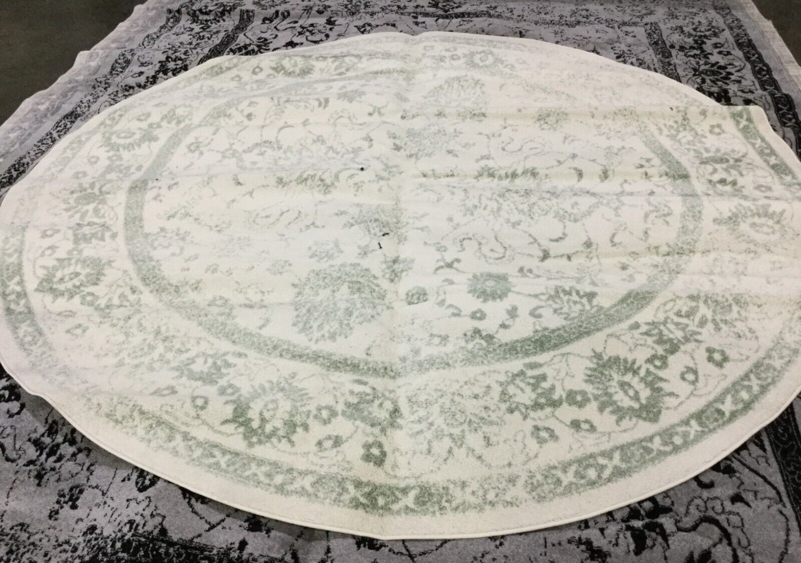 IVORY / SAGE 10′ X 10′ Round Stained Rug, Reduce price 1172656138 ADR109V-10R