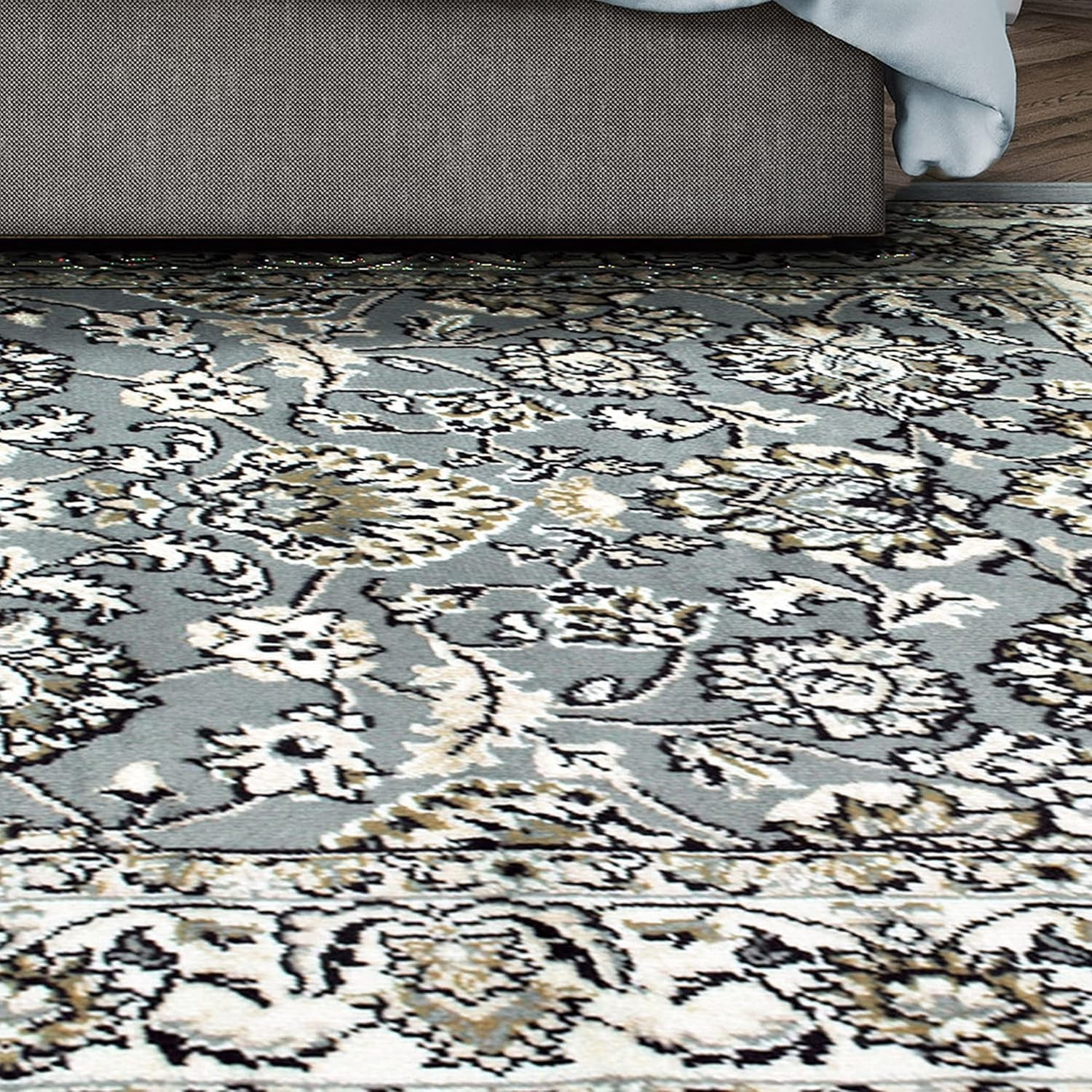 Indoor Area Rug, Jute Backing, Plush Floral Rugs for Entryway, Kitchen Floors…