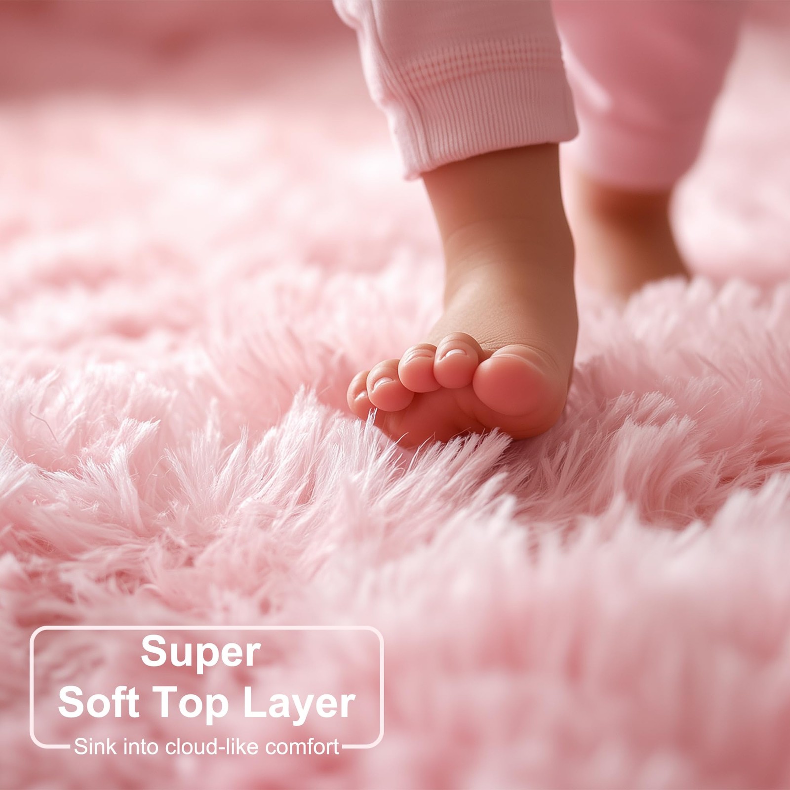 Light Pink Round Circle Rug 4Ft for Girls Bedroom, Fluffy Cute Area Rugs for …