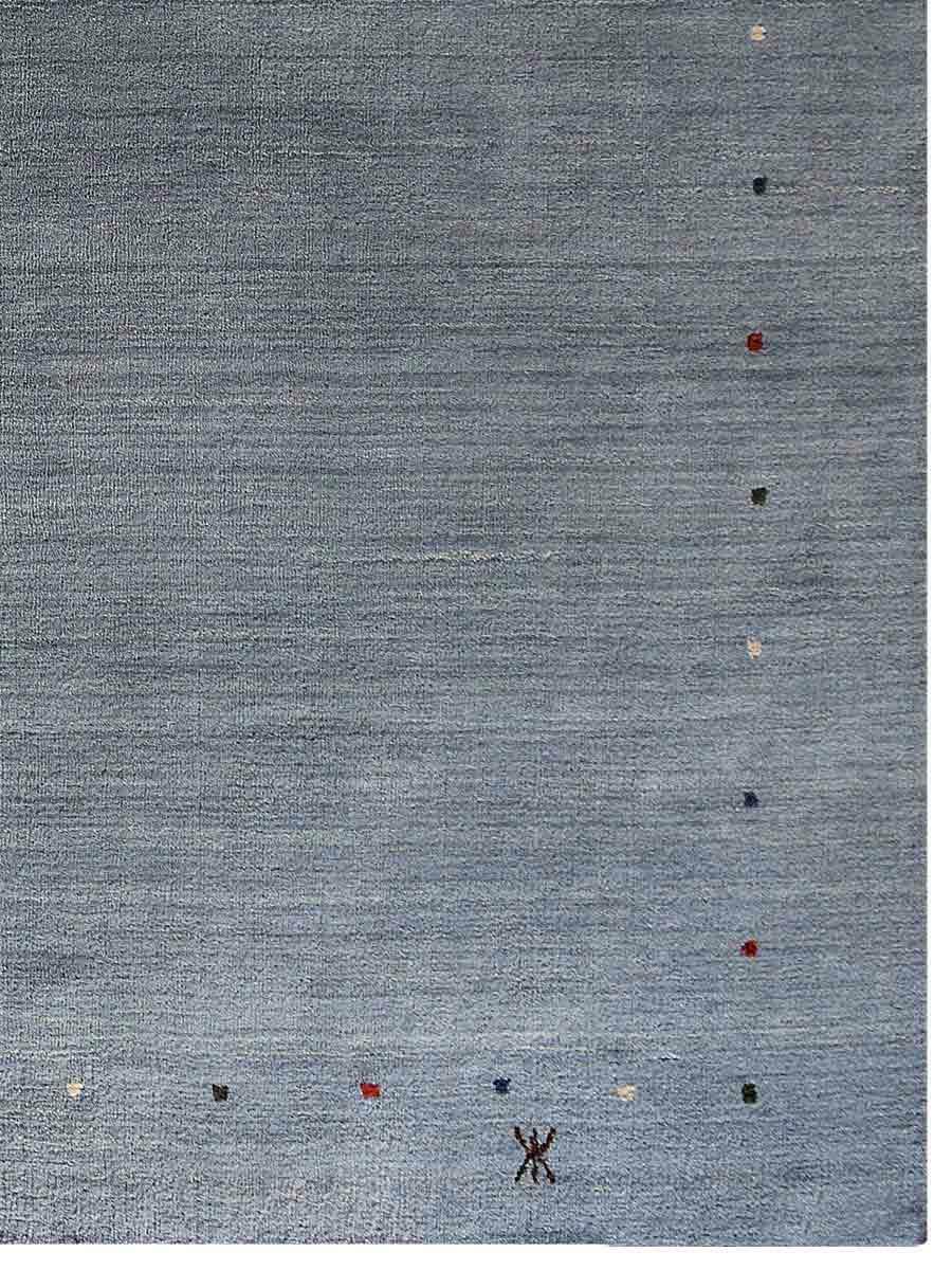 Eco-Friendly Hand Knotted Loom Wool Area Rug Contemporary Light Blue BBL00109