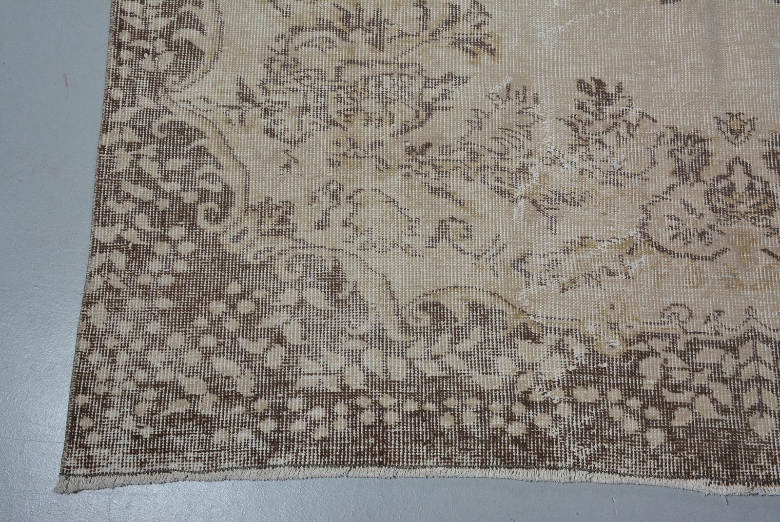 Vintage 5,6×8,5 ft Large Rug, Turkish Rug, Brown Floral Rug