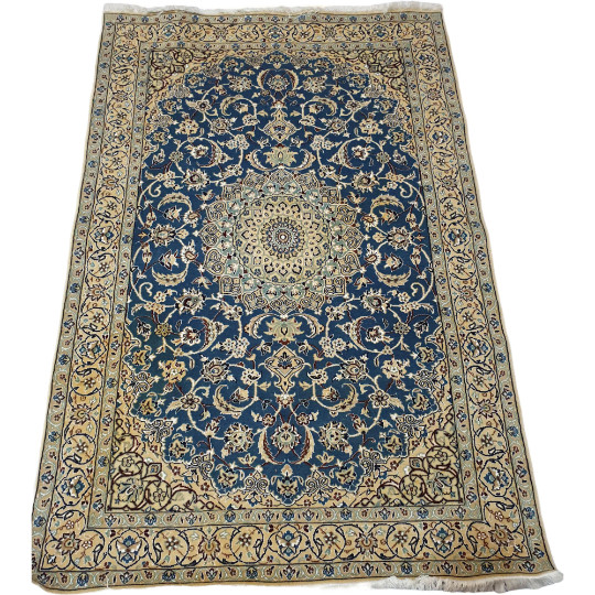 Handmade 7×4 Nain Floral Wool Silk Cotton Floor Area Home Décor Living Room Rug