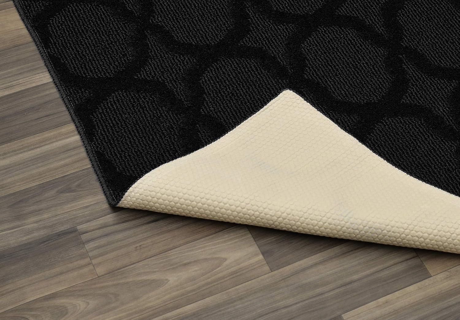 Sparta Non Slip Polypropylene 3 Ft. X 5 Ft. Black Area Rug- Ideal for Living Roo