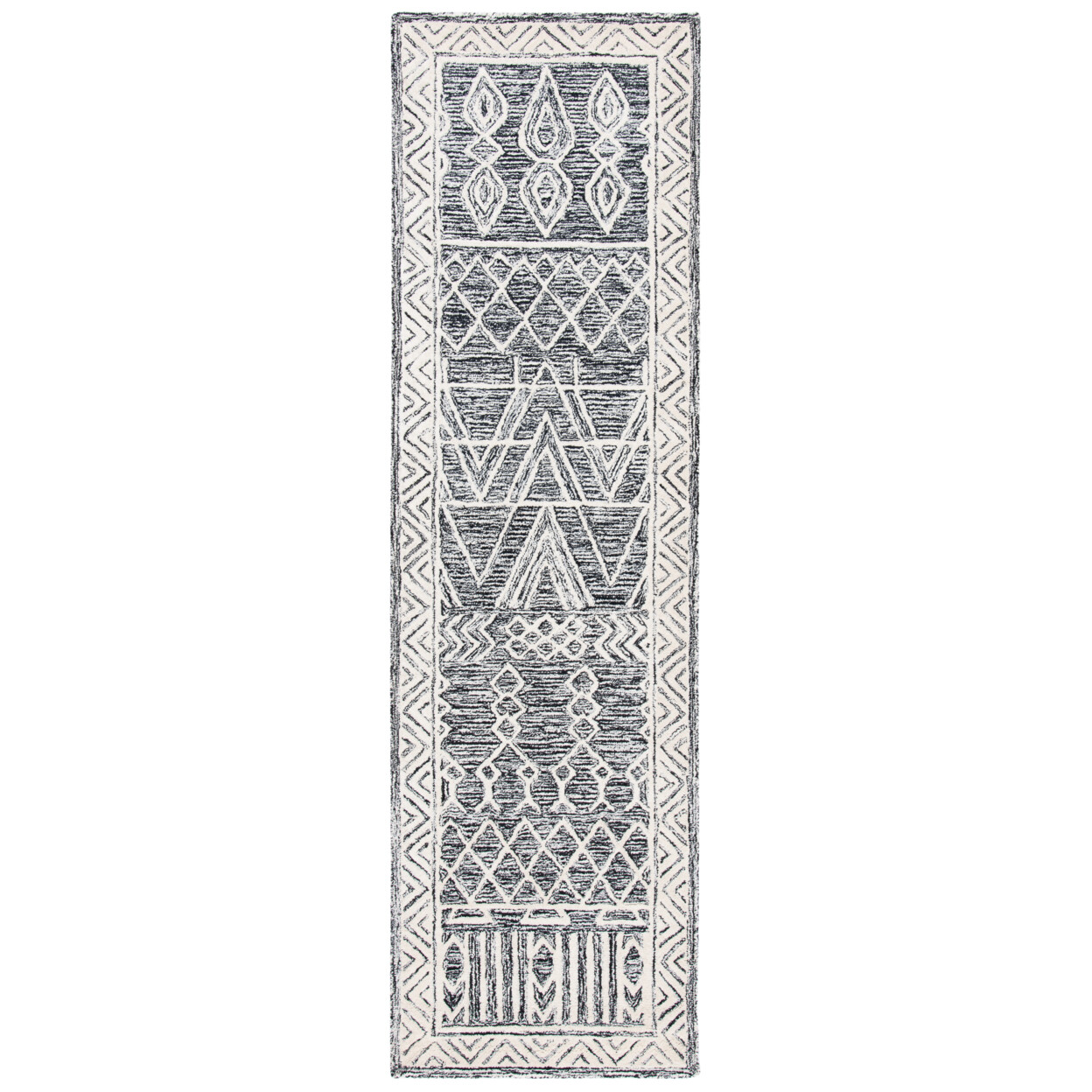 SAFAVIEH Abstract ABT558A Handmade Ivory / Black Rug