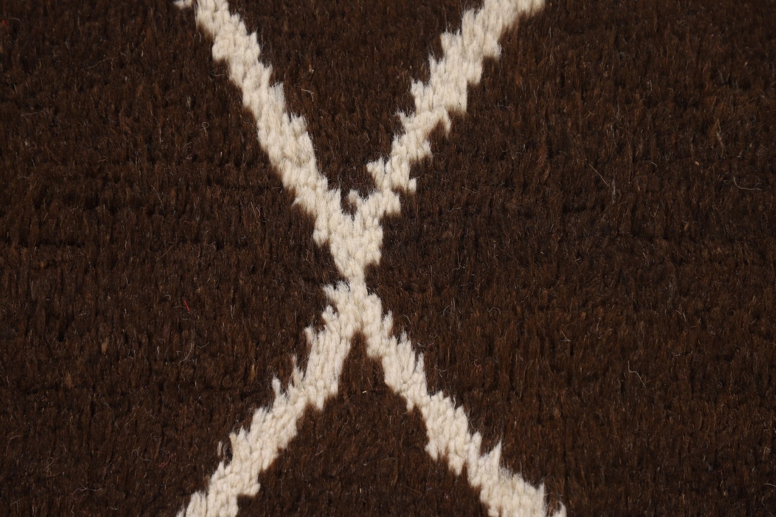 Boho Brown Moroccan Area Rug 7×11 Handmade Wool Tribal Style Oriental Carpet
