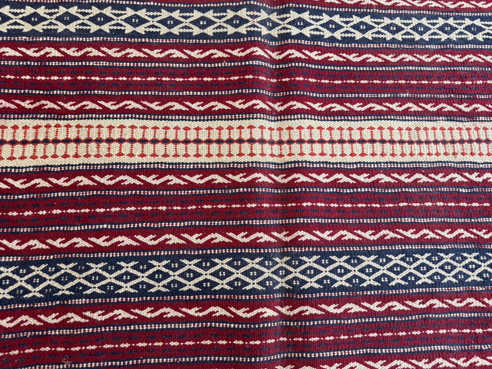 6×10 Handwoven Afghan Kilim Rug Geometric Striped Tribal Wool Flatweave Carpet
