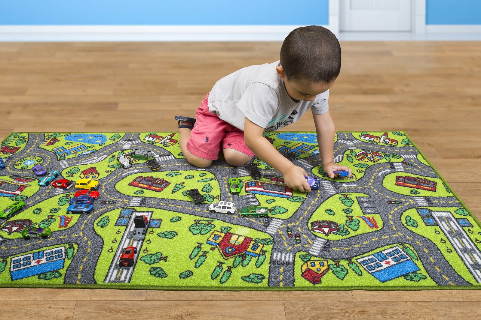 Kids City Playmat Rug Large 60×32 Inch Kids Road Traffic Play Mat Latex