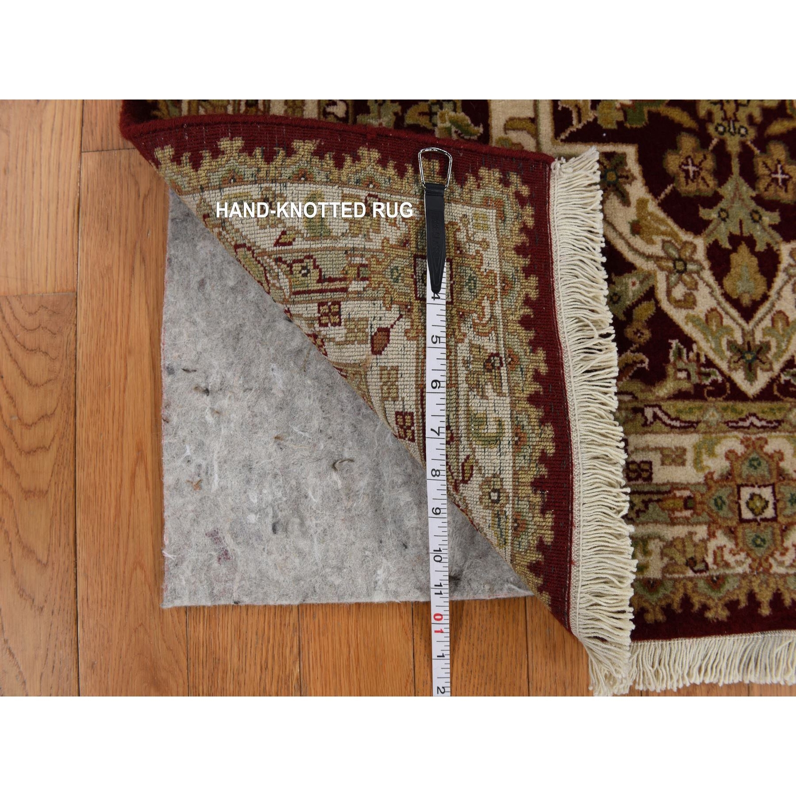 3’1″x5′ Burgundy Red Hand Knotted 300 KPSI Wool Zoroastrian Design Rug R78365