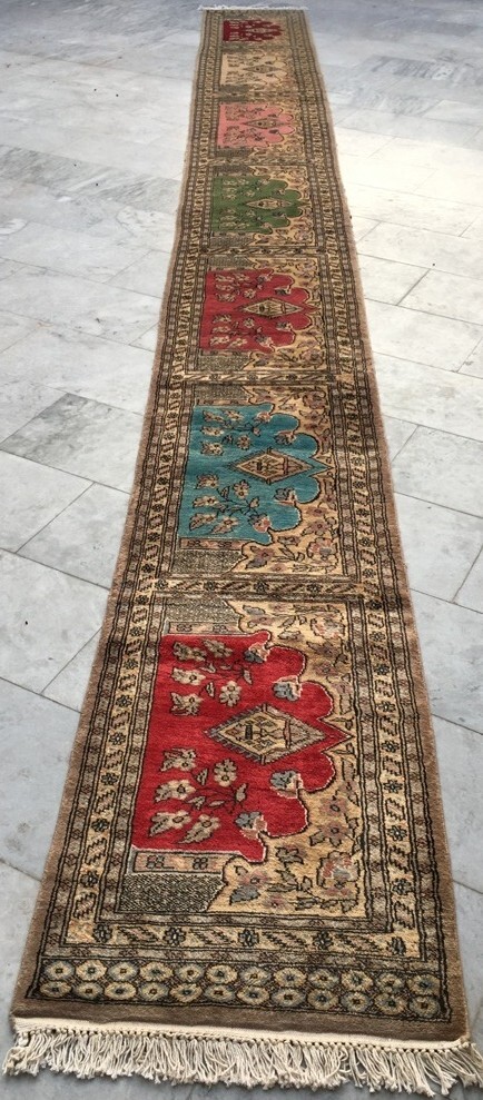 Vintage Afghan Runner, Long Runner, Hallway Runner, Kitchen Runner,2x20ft