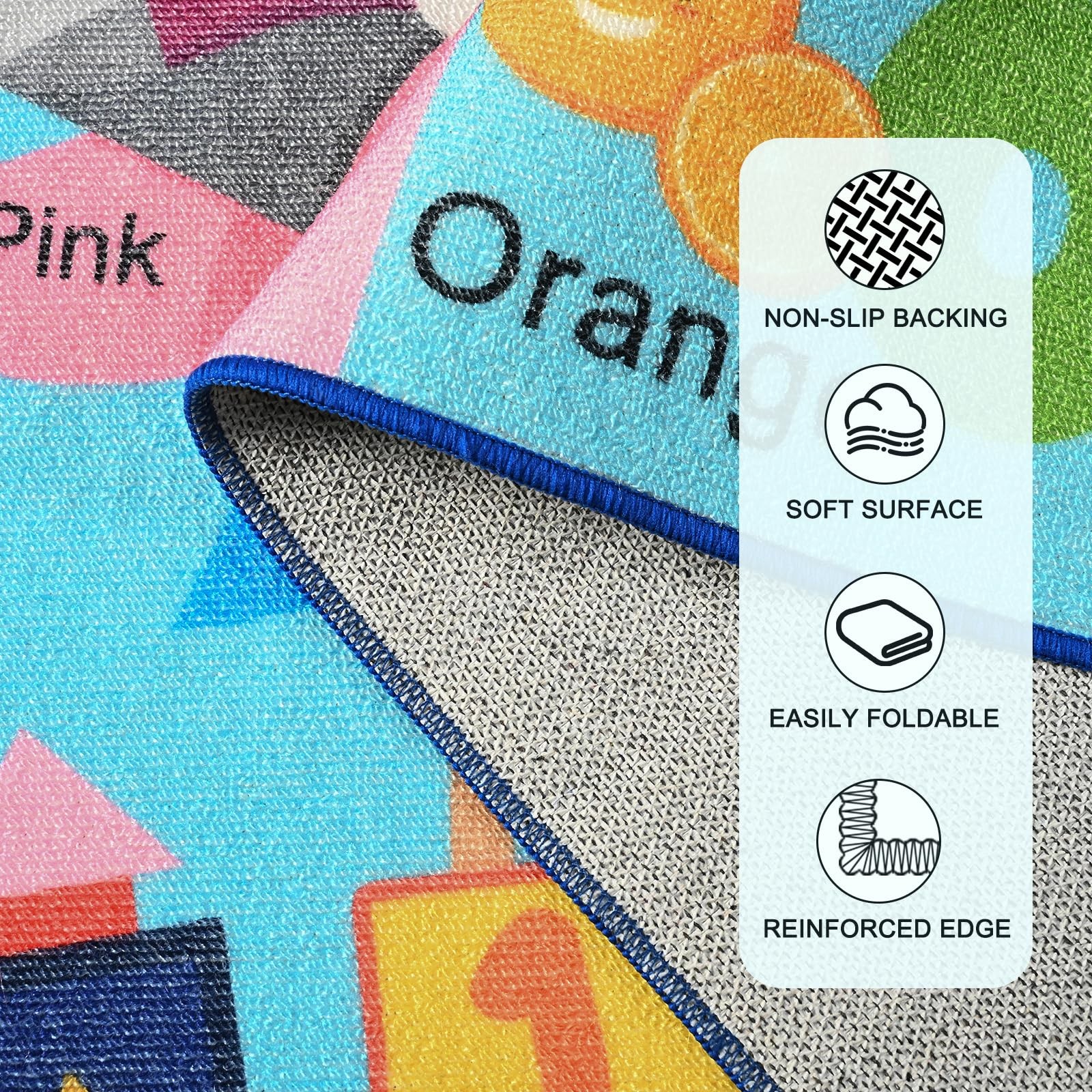 Kids Rug for Playroom, 3×5 ABC Educational Carpet for Classroom, Fun Alphabet