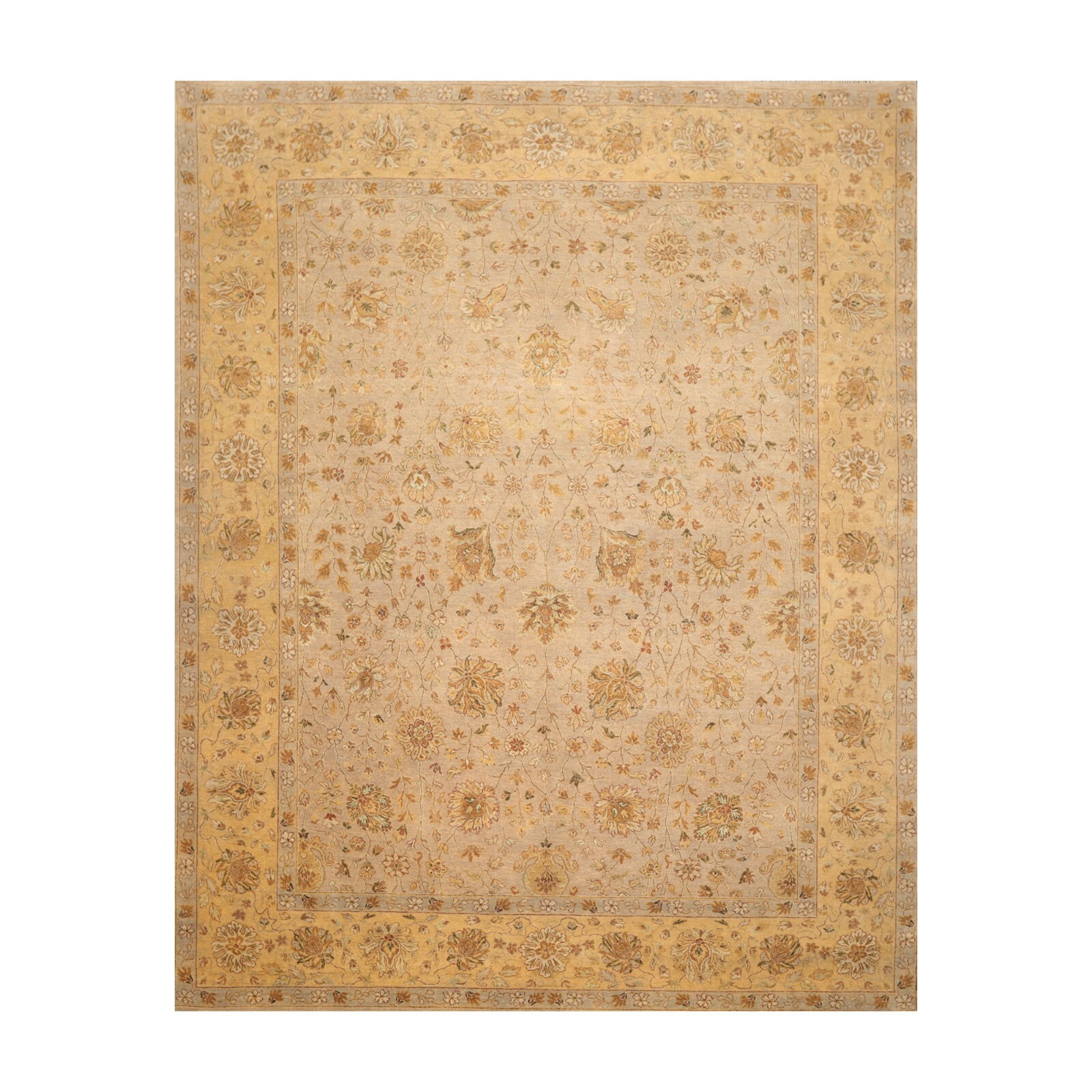 8’1” x 10’3” Hand Knotted 100% Wool Agra 150 KPSI Oriental Area Rug Taupe