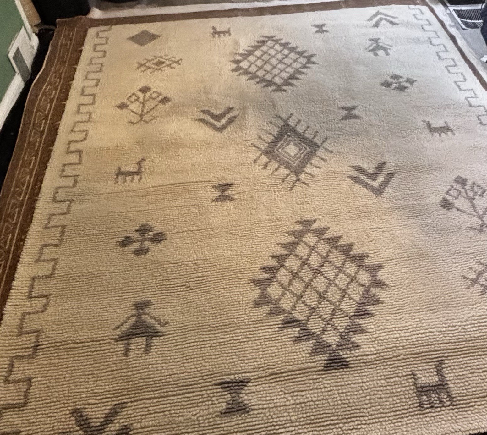 Gabey Figures Wool Dark Beige Kids Area Rug 8’x10 Crate and Barrel