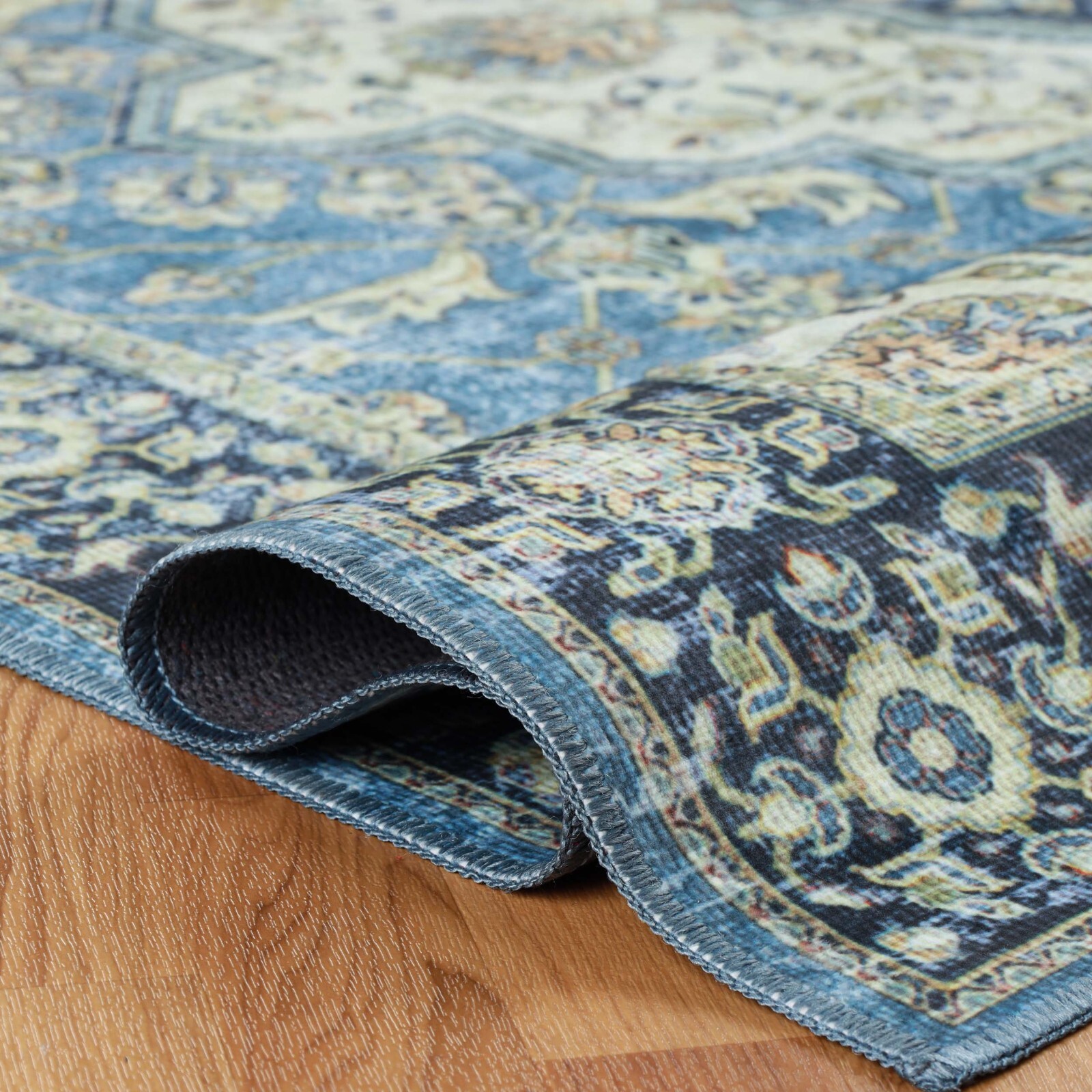 Jay Damask Medallion Geometric Durable Runner ‎Stain Resistant Indoor Area Rug