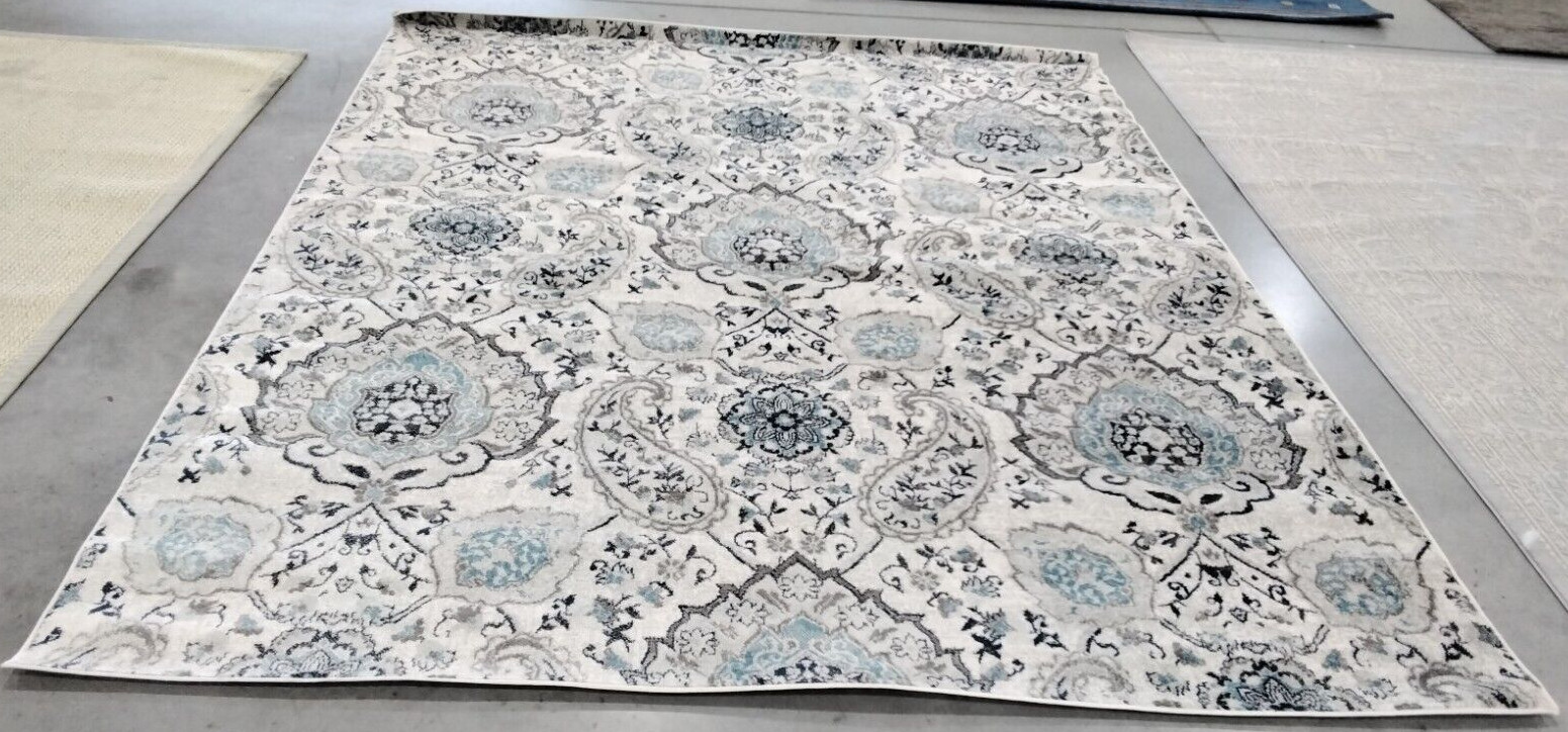 CREAM / LIGHT GREY 8′ X 10′ Back Stain Rug, Reduced Price 1172727735 MAD600C-8