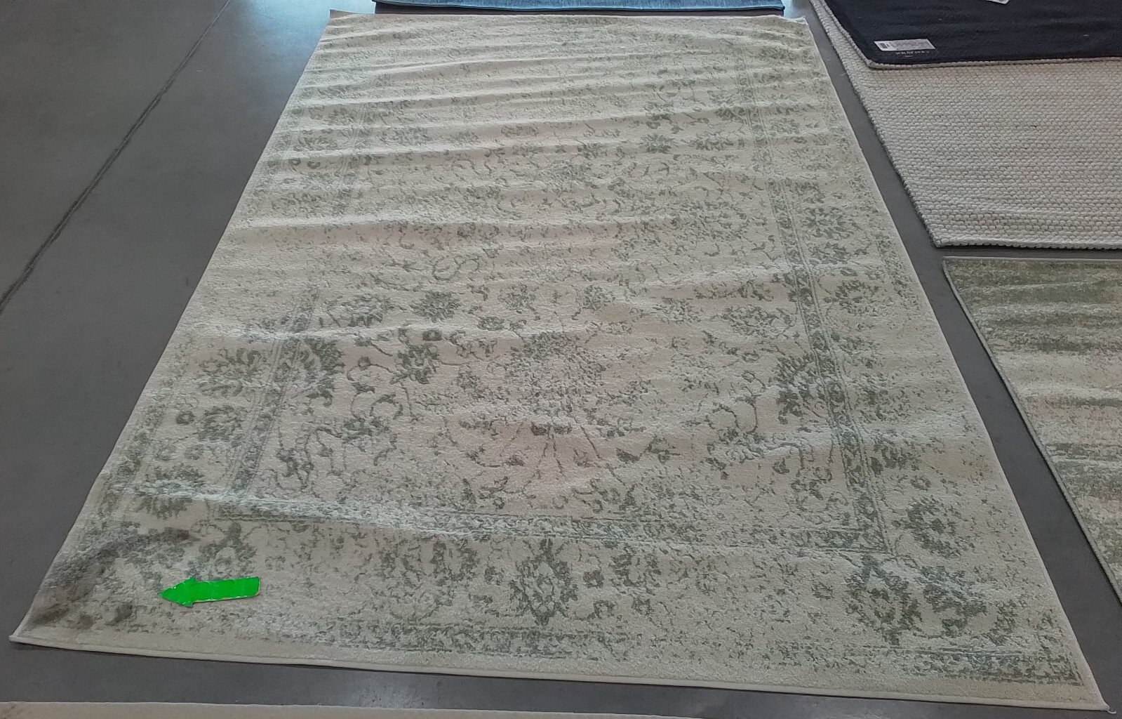 IVORY / SAGE 6′-0″ x 9′-0″ Stained Rug, Reduced Price 1172771419 ADR109V-6