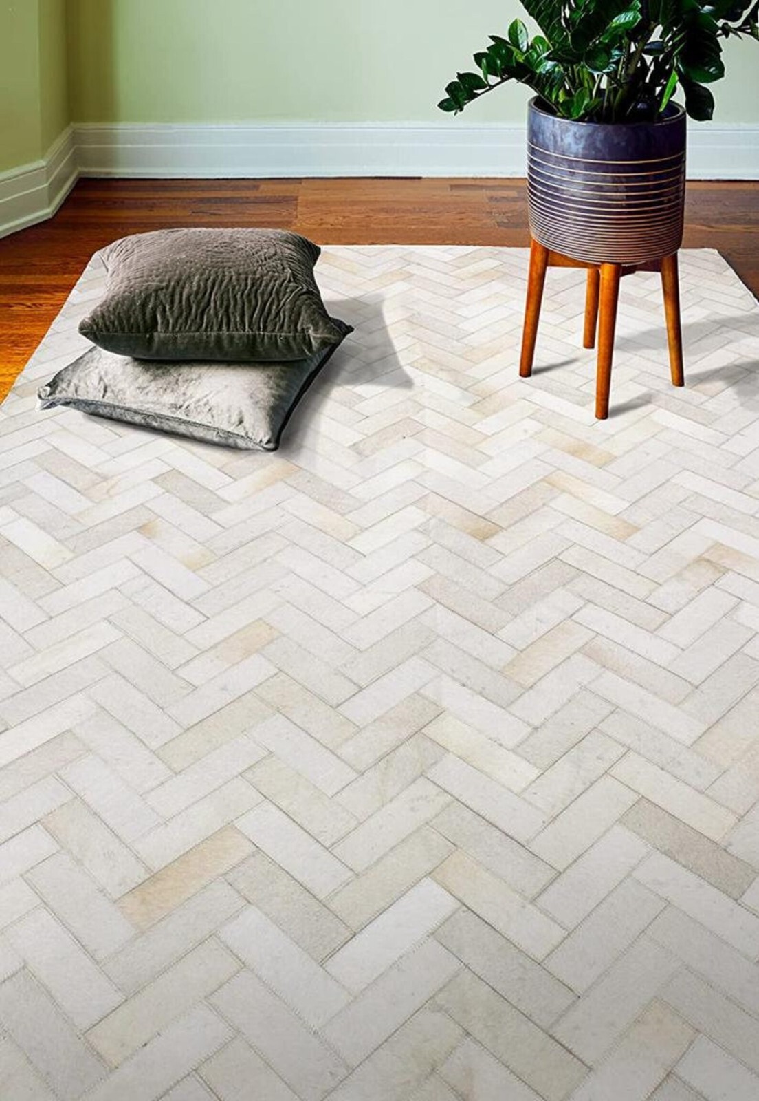 Handmade Leather Rug Premium Quality carpet Unique Designs for Home Decor 36