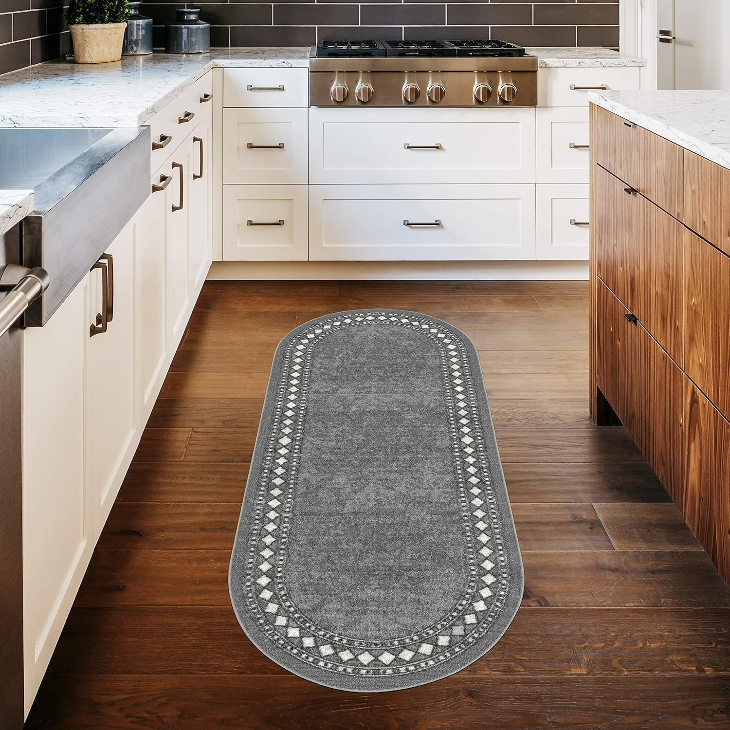 Alfombras Modern Bordered 2×5 Nonskid nonslip Low Profile Pile Rubber Backing