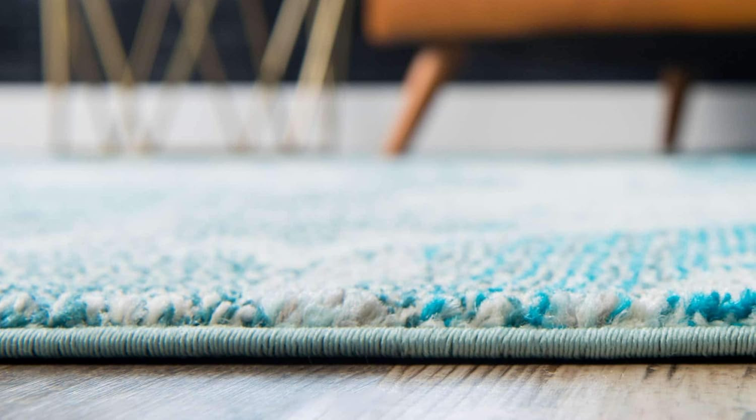 Coastal Modern Light Blue Fish Area Rug – Positano Collection (5′ x 8′)