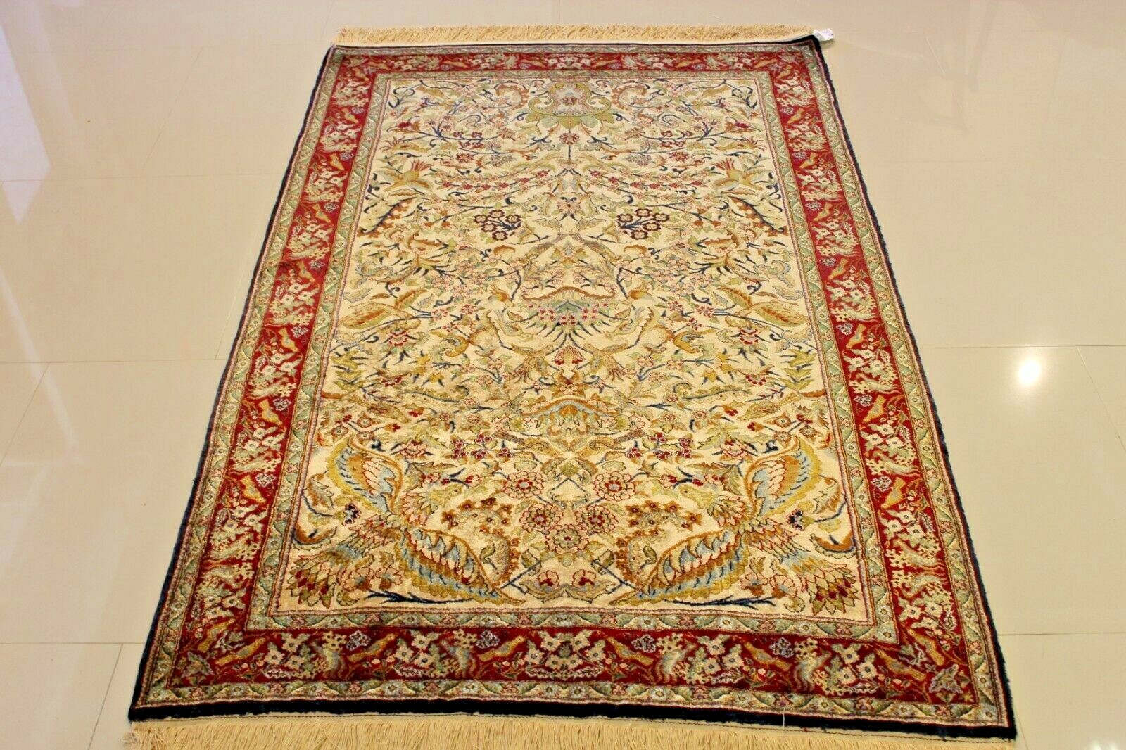 Genuine Super Royal Turkish Hereke Pure Silk Handmade Rug- Collectors Item 4’x6′